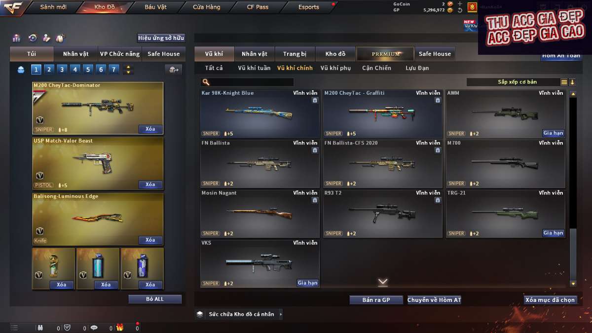shop acc cf uy tin gia re